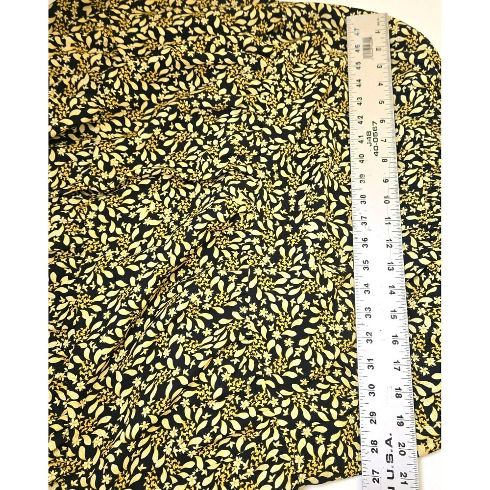 NWT Nanette Lepore Black Gold Yellow Floral Bust Shirred Dress Size 14 - Picture 14 of 15